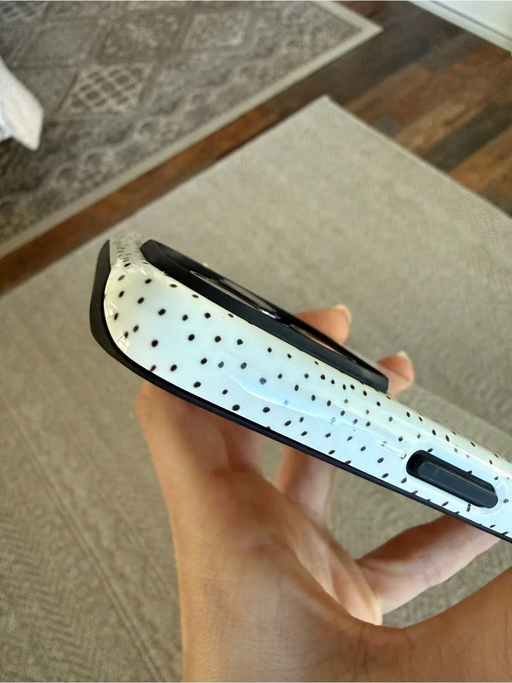 Micro Polka Dot Protective iPhone 14 Pro Case with Minimal Design (Gloss Finish)